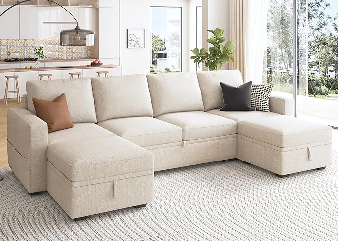 HONBAY Modular Sectional Sleeper Sofa Bed, Sectional Couch