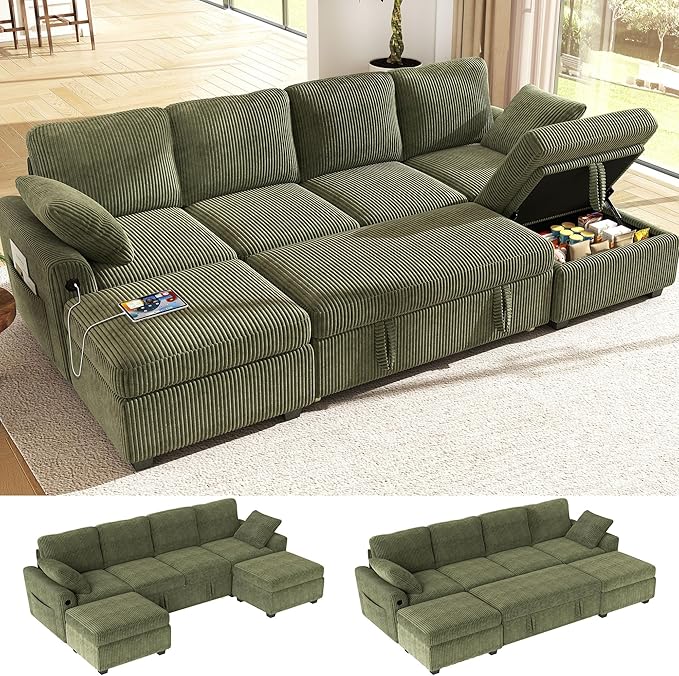 Ihanherry 6-Seater Large Sectional Sofa Bed