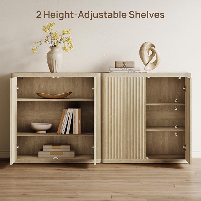 SICOTAS Buffet Cabinet with Storage Sideboard Accent Modern Credenza with Doors