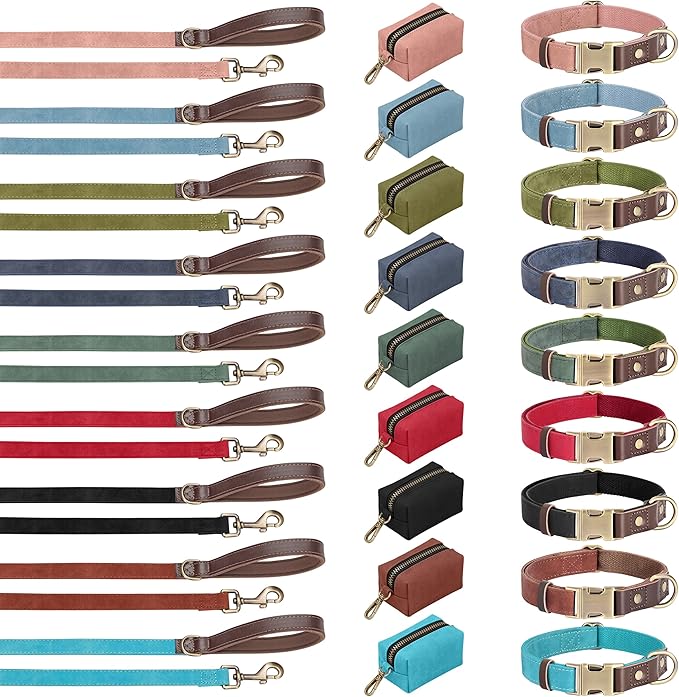 Didog Soft PU Leather Dog Collar for Large Dogs,Classic Adjustable Dog Collars with Quick Release Metal Buckle,Easy Clean and Comfortable with Nylon Lining,Pink,L Neck 16-23"