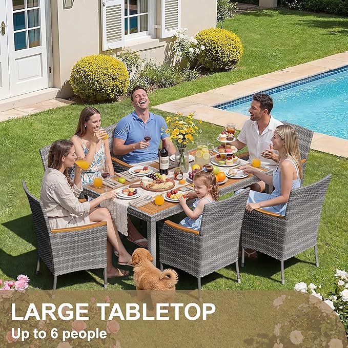 Devoko Dining 7 PCS Furniture, Patio Conversation Set