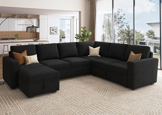 HONBAY Sectional Sleeper Couch