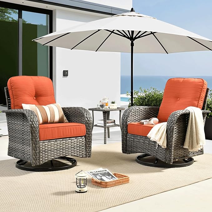 ovios 3-Piece Patio Furniture Set, Outdoor Wicker Sofa