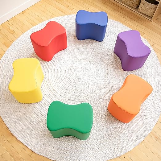 ECR4Kids SoftZone Toddler Modular Stool Set, Flexible Seating
