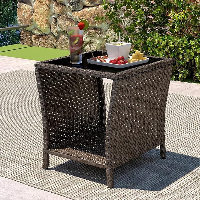 kinbor Outdoor Wicker Side Table