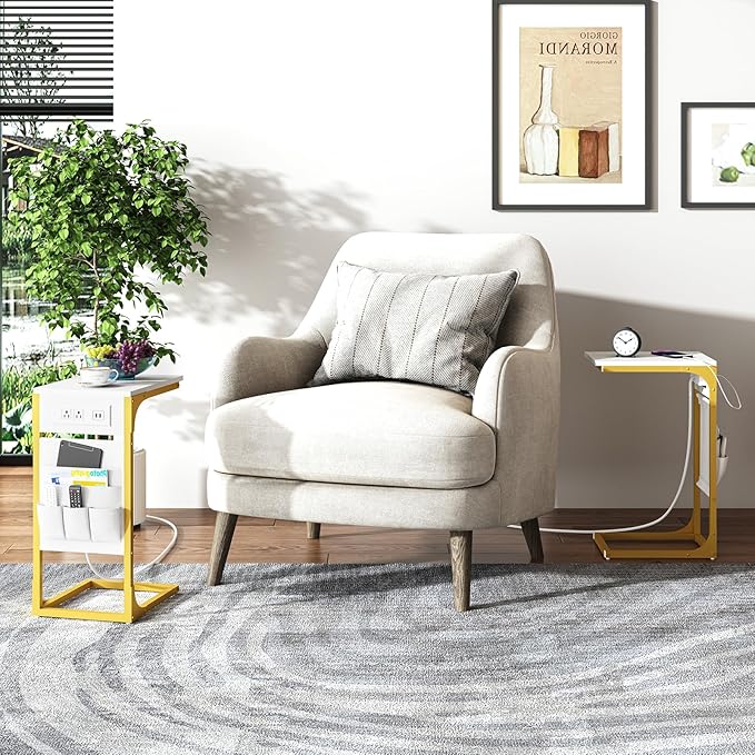 TUTOTAK C Shaped End Table