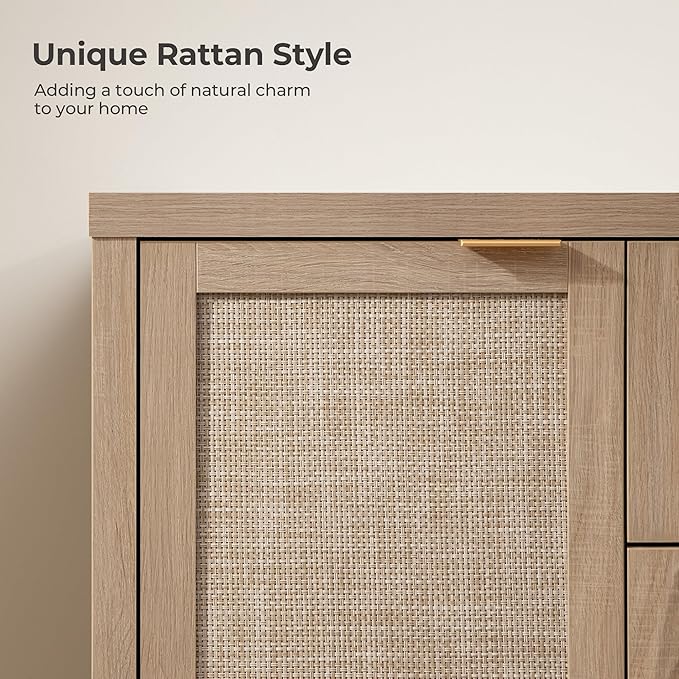 SICOTAS Rattan Large Sideboard Buffet Cabinet