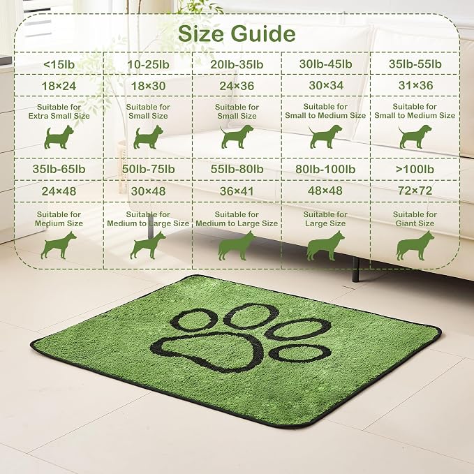 Qeils Reusable Dog Pee Pads, 2 Pack Super Absorbent & Leakproof Washable Puppy Pads with Soft Green Top Layer, for Potty Training, Crates, Couch, Car Seats & Pet Beds, 24"x 36"