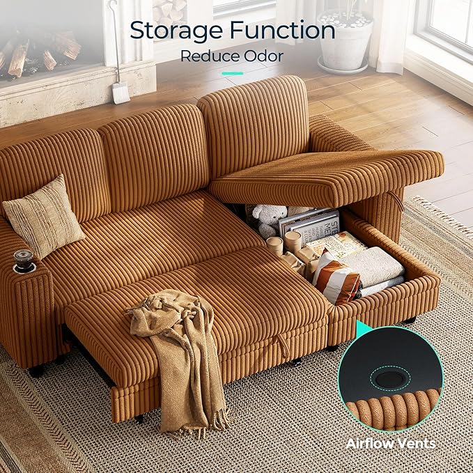 LINSY HOME Sectional Sleeper Sofa