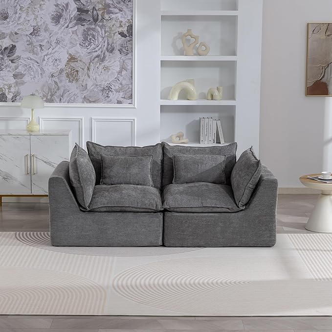 Boneless Loveseat Couch Sectional Cloud Couch Oversized Modular Sectional Sofa