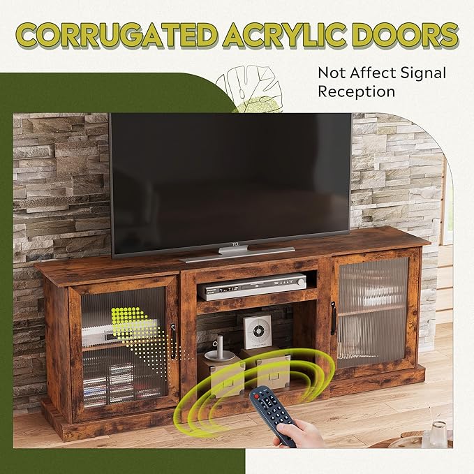 WLIVE Farmhouse TV Stand for 75 inch TV, Entertainment Center