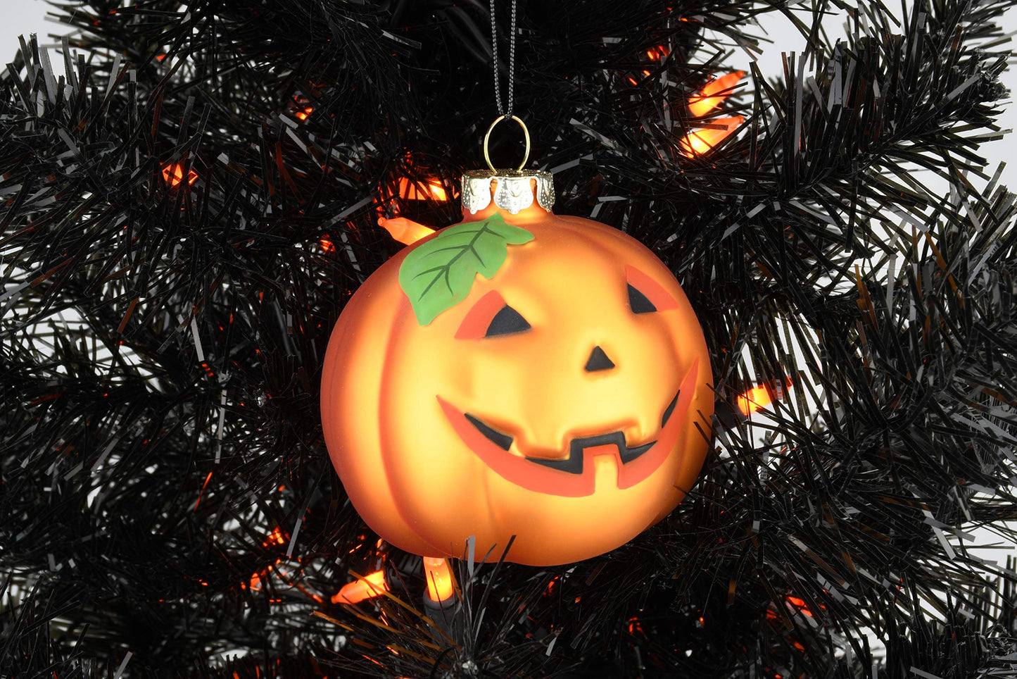 Tree Buddees Jack-O-Lantern Pumpkin Decoration Blown Glass Ornament Halloween, Thanksgiving, Christmas Ornaments