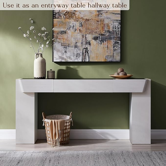 JXQTLINGMU 63" Long Wood Console Table
