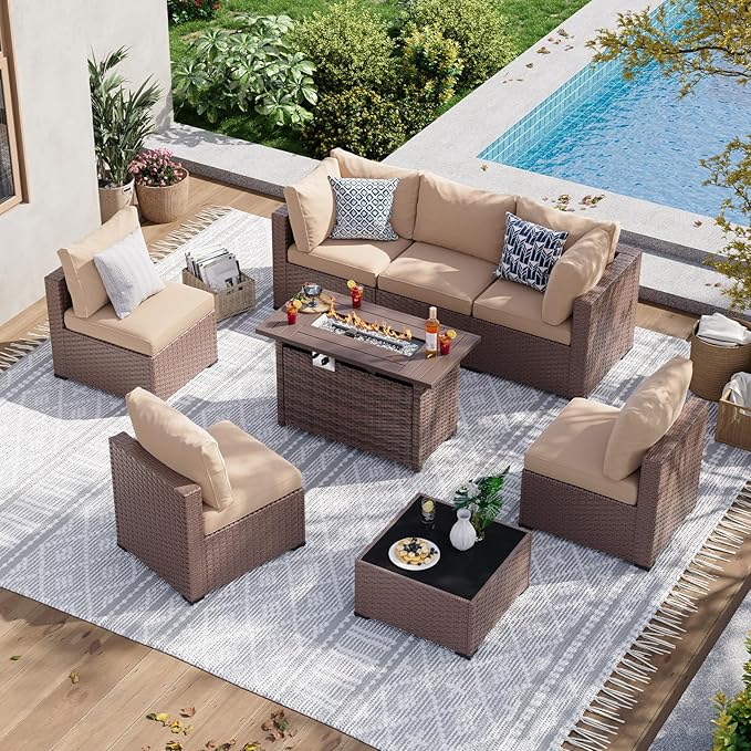 Aoxun 8 Piece Patio Furniture Set