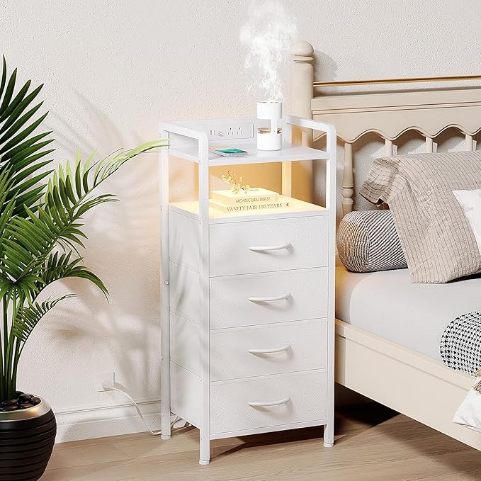 Lazzanto Night Stand Bedside Charger Bedroom