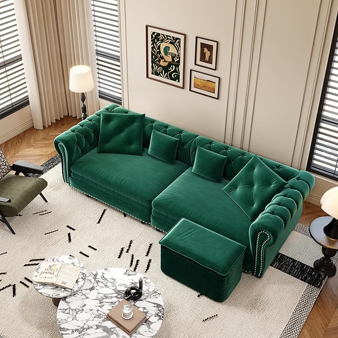 89" Velvet Pull Out Couch Bed