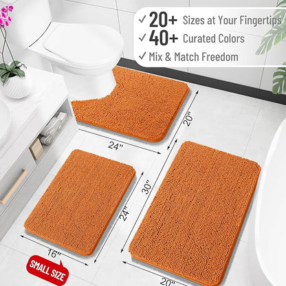 OLANLY Large Bathroom Rugs 47x32, Extra Soft Absorbent Chenille Bath Rugs, Rubber Backing Quick Dry, Machine Washable Bath Mats for Bathroom Floor, Tub and Shower, Home Decor Accessories, Clay