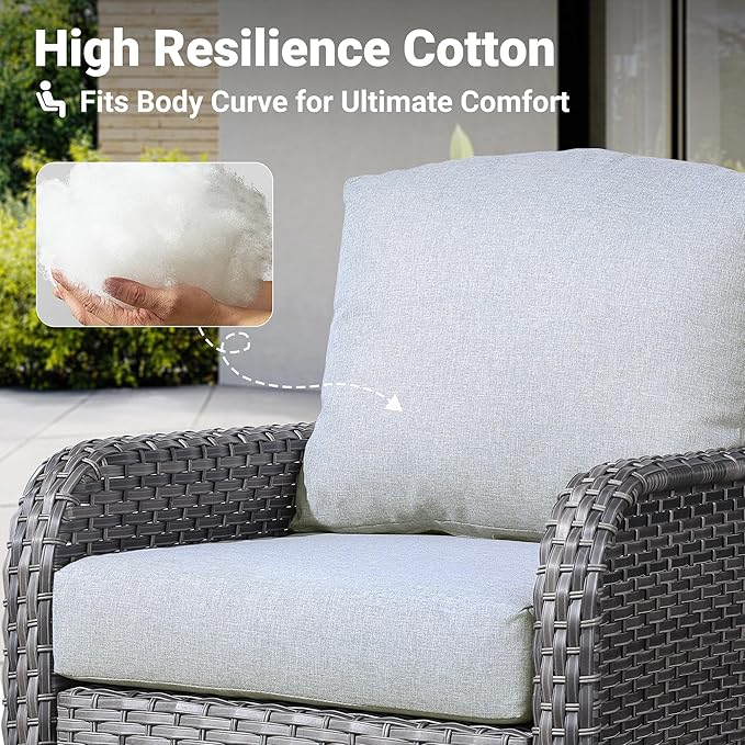 ovios 2-Piece Patio Furniture Set, Outdoor Wicker Sofa