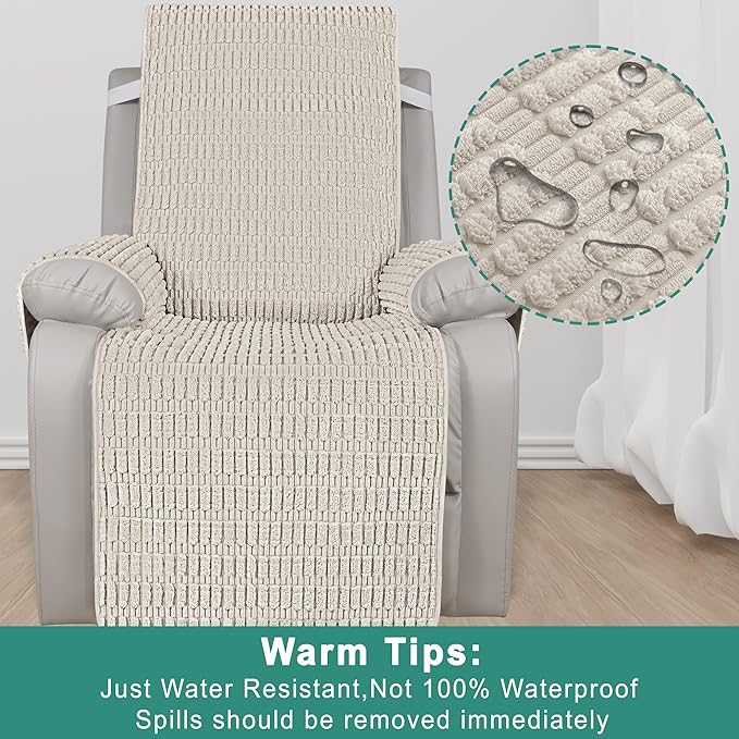 Foxdecor Recliner Chair Covers, Recliner Cover Non-Slip Chair Covers, Washable