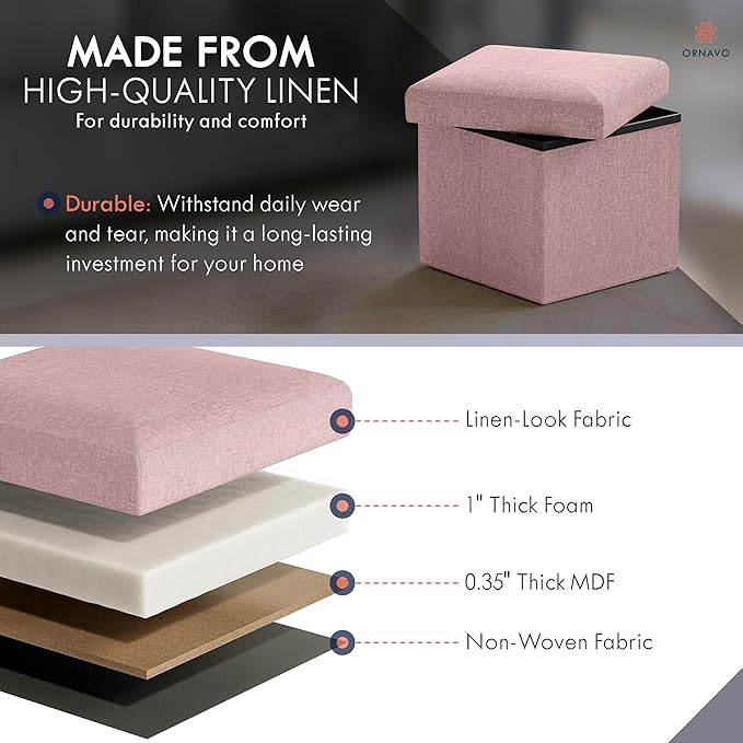 Ornavo Home Small Storage Ottoman,