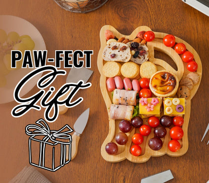 Cat Charcuterie Board,Cat Gifts for Women/Men, Cat Decor 11.81 * 8.66 * 0.78 inches Cheeses Charcuterie Wood Cutting/Serving Board Set with 4 Matching Spreaders for Housewarming Thanksgiving Christmas