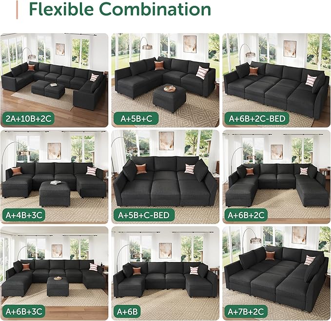 HONBAY Modular Sectional Sofa Sleeper Couch