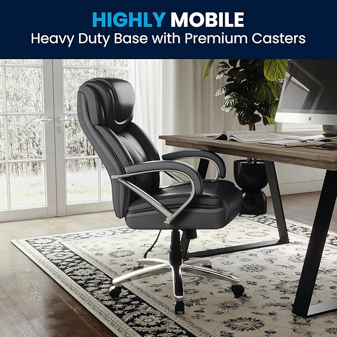 Flash Furniture HERCULES Series Big & Tall 500 lb. Rated Black LeatherSoft