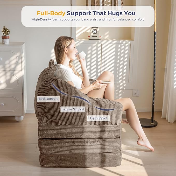 MAXYOYO Folding Sofa Bed with Backrest, Boneless Fold Out Couch Bed with Handle