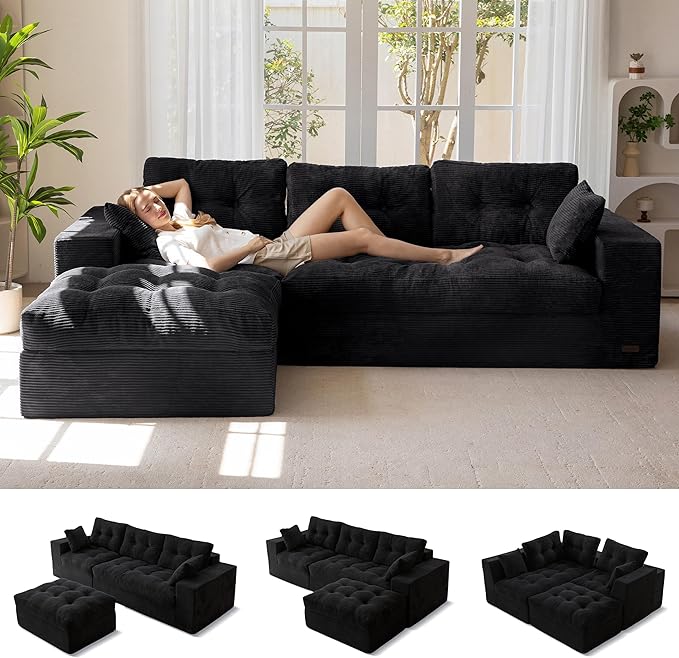 MAXYOYO 104" L Shaped Modular Sectional Sofa