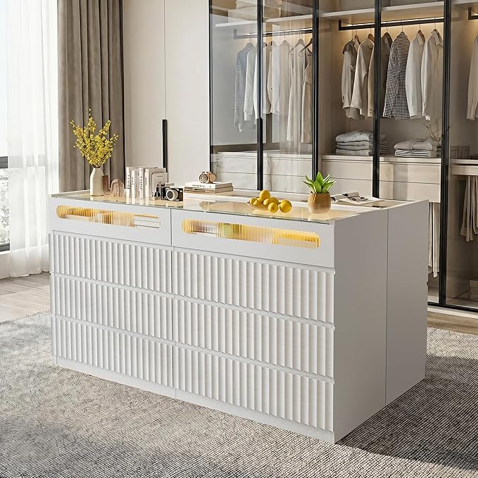 senlin Fluted 8 Drawer Dresser,