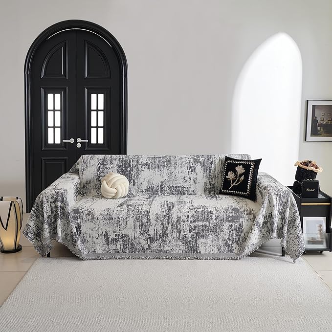 MYSKY HOME Couch Cover for Sectional Sofa Set Abstract Geometric Furniture Sofa