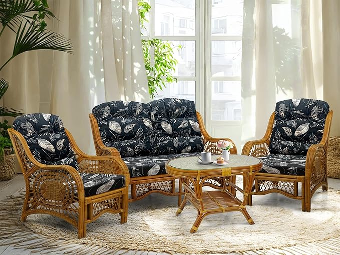 Malibu Lounge Living Accent Armchair Natural Rattan Wicker Handmade Design