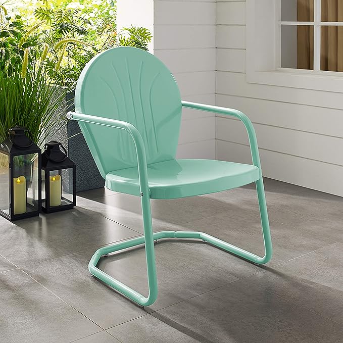 Crosley Furniture Griffith Outdoor Chair, Retro Metal Patio Chairs