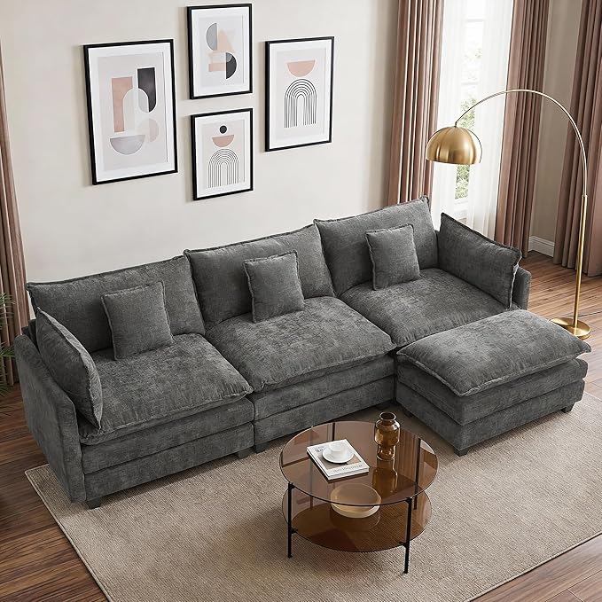 113” Modular Sectional Sofa, L Shaped Cloud Couch