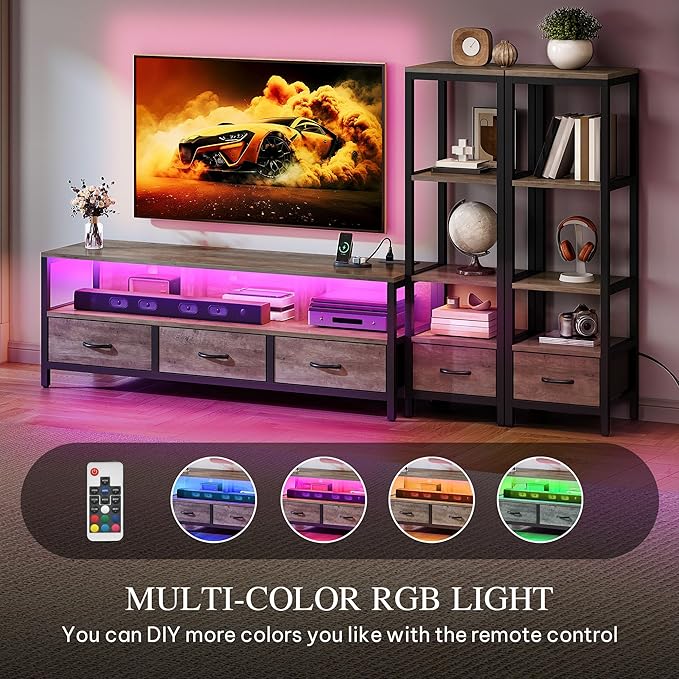 YITAHOME Modern TV Stands for 65 inch TVs, Entertainment Center