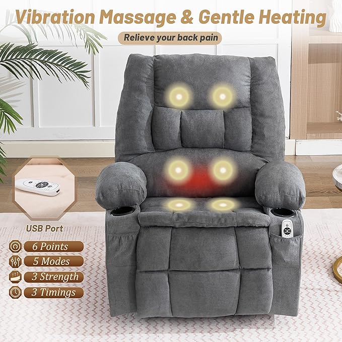 Oversized Swivel Rocker Recliner Chair