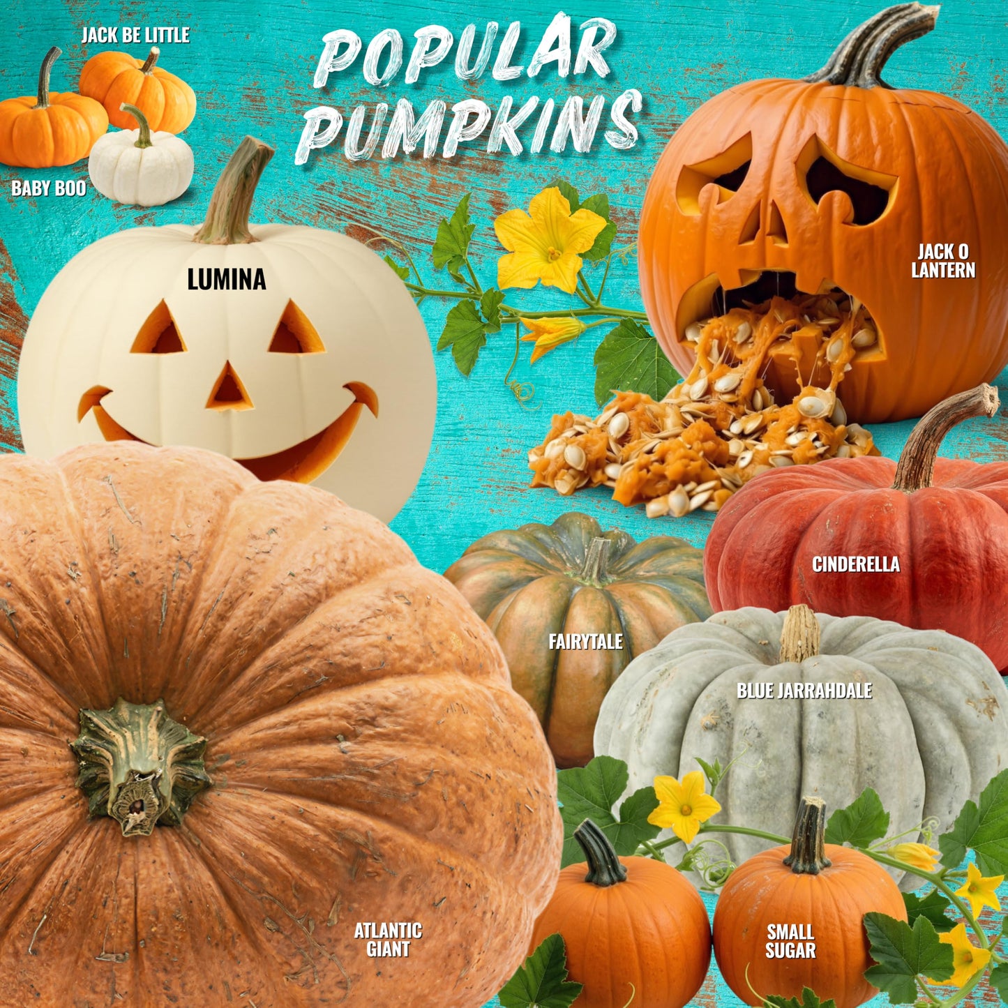 Seed Needs Pumpkin Seeds for Planting Jack O Lantern Pumpkins - Non-GMO Heirloom & Untreated Cucurbita Pepo Vegetable Seed to Plant an Outdoor Pumpkin Patch (5 Packs)