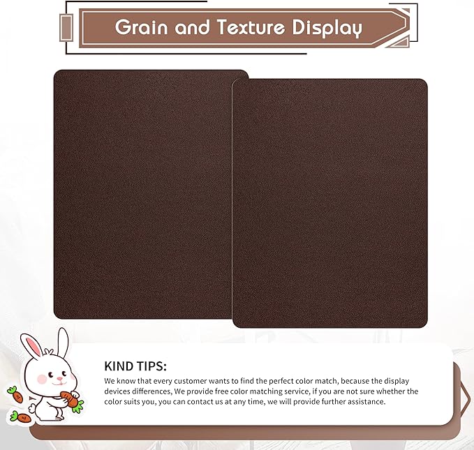 KING MOUNTAIN Leather Repair Patch, 2 Packs 9 x 11 Inches self Adhesive Leather