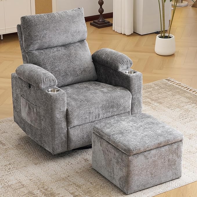 Oversized Power Recliner Chair Swivel Glider