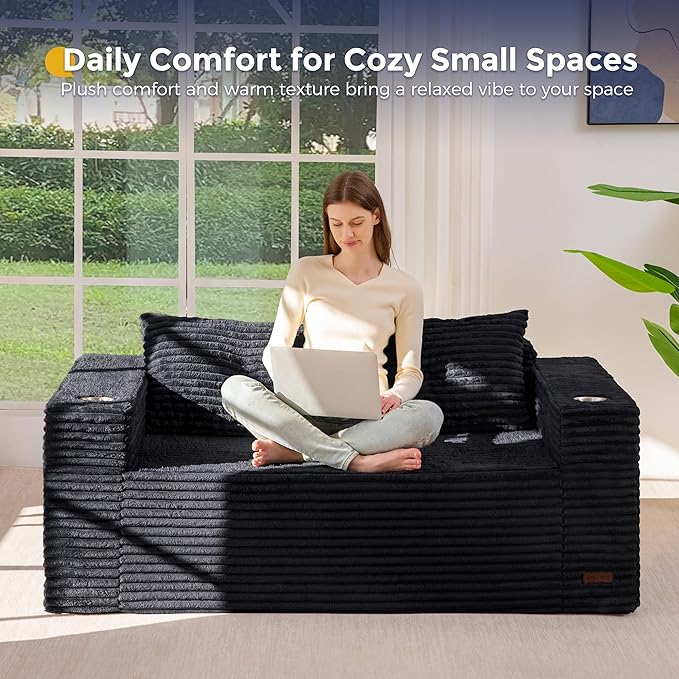 MAXYOYO 63" Boneless Loveseat Sofa Couch
