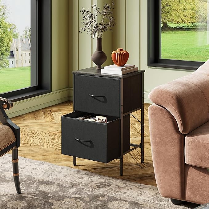 WLIVE Nightstand Set of 2, 2 Drawer Dresser