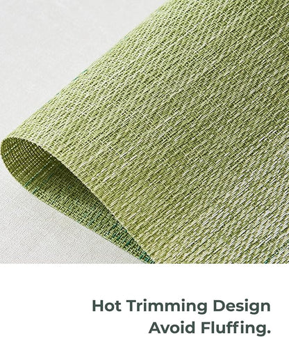 Leetaltree Gradient Green Woven Placemats Set of 8 - Heat Resistant Non-Slip Place mats for Dining Table, Washable Durable PVC Vinyl Woven Table Mats(Gradient Green, 8)