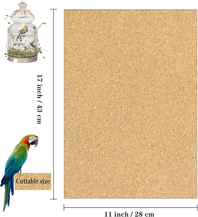 Gravel Paper for Bird Cage,BirdCage Liner Papers Cuttable Gravel Liner Sea Sand Paper Pet Animal Cages Cushion Great for Hard-Billed Birds Parrot | Clean Safe & Aids in Digestion (8 PCS - 17" x 11")