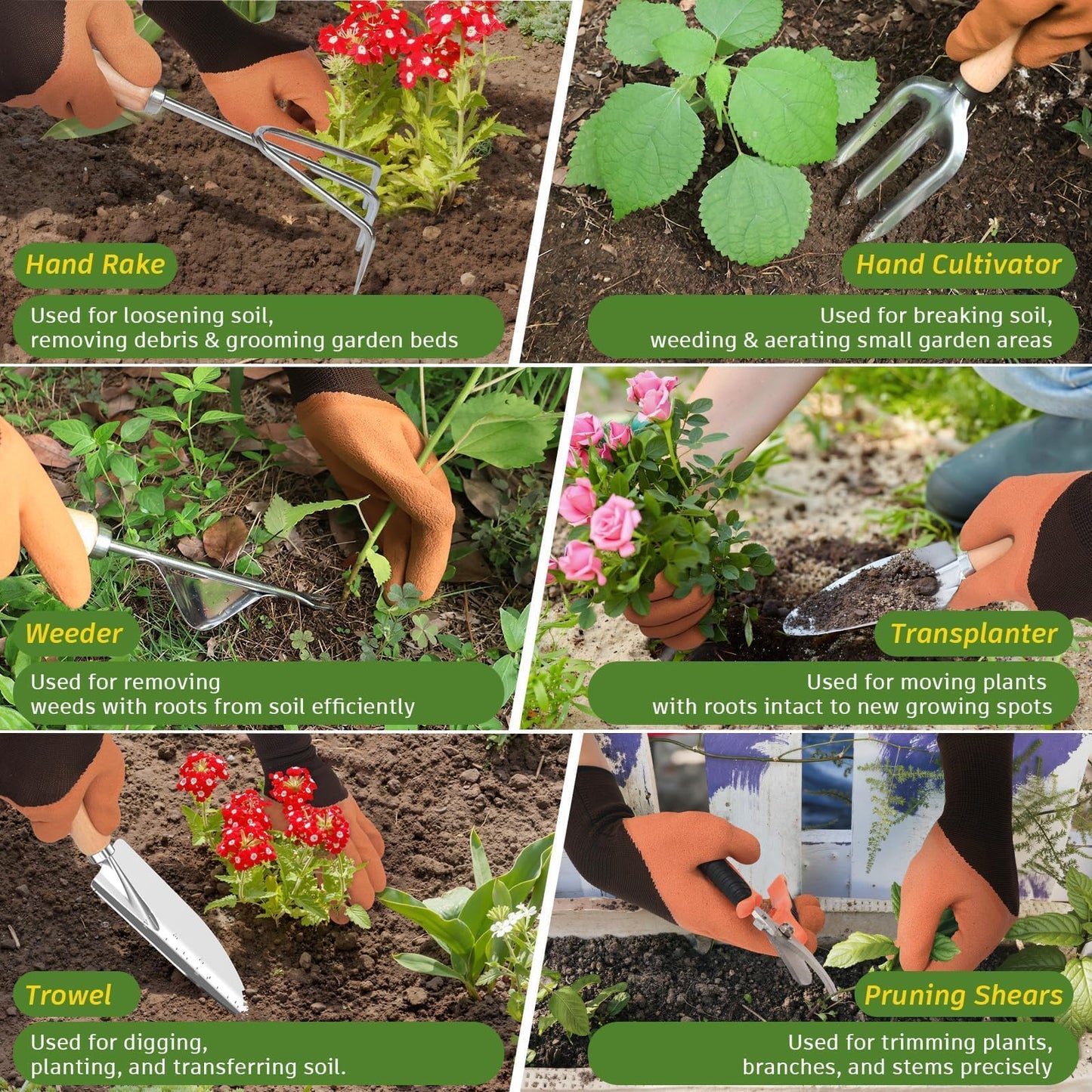 22Pcs Gardening Tools Set for Women Heavy Duty Garden Hand Tools Kit Birthday Gifts for Mom Wife Grandma Beginner Gardening Accessories with Tote Bag/Shovels/Repotting Mat/Plant Labels/Gloves