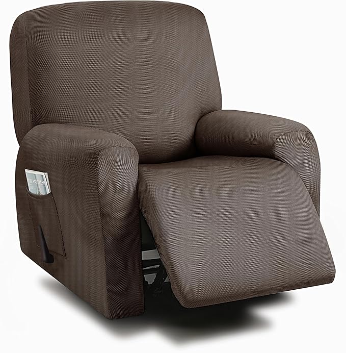 ULTICOR 4-Piece, 1 Seat Recliner Cover, Yarn Dyed Reclining Chair Covers