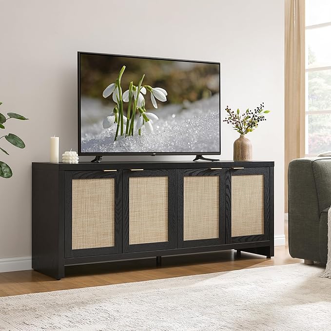 SICOTAS TV Stand for Living Room Boho Entertainment Center for Bedroom