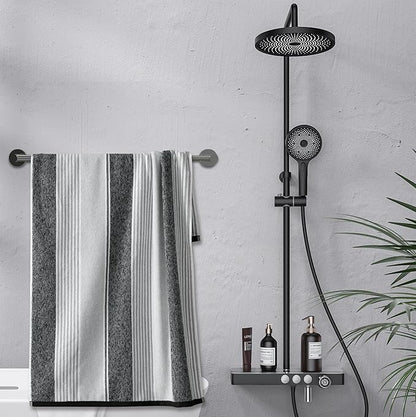 Honmein Towel Bar - Adjustable 304 Stainless Steel Towel Holder for Bathroom (11.8inch-22.6inch) Sturdy and Rustproof Wall Mounted Towel Rack for Bathroom Accessories, Polished Silver…