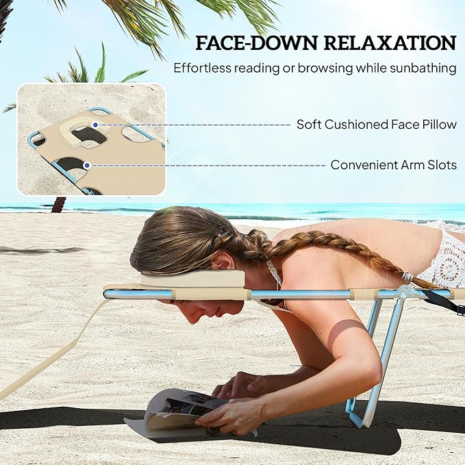 Outsunny Folding Beach Lounge Chair