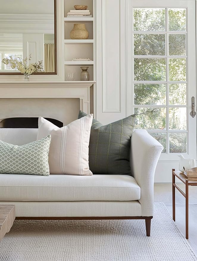 Crumbs Home Modern Farmhouse Fall Linen Indoor Outdoor Throw Pillow Cover Only