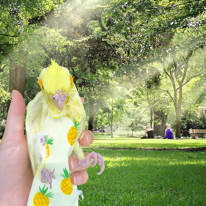 2Pcs Bird Diapers Bird Harness Flight Suits Diapers with 2Pcs 80 Inch Flying Leash Parrot Nappy Pigeon Pants Urine Wet Suit for Cockatiel Conure Macaw Budgies Parakeet-Apple&Pineapple
